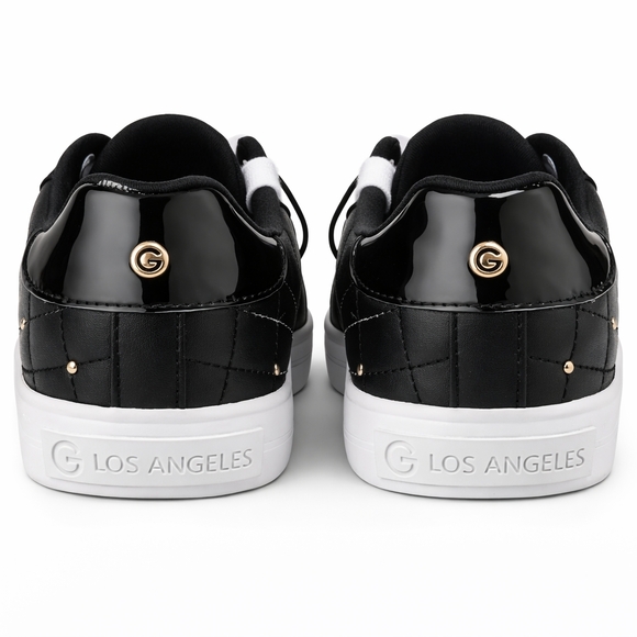 G by Guess Black Quilted Sneakers w/ Gold Stud Details – Size 7.5 - Picture 2 of 4